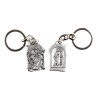 Porte-clés parchemin H. 3,2 cm double face saint Christophe / Vierge Miraculeuse.