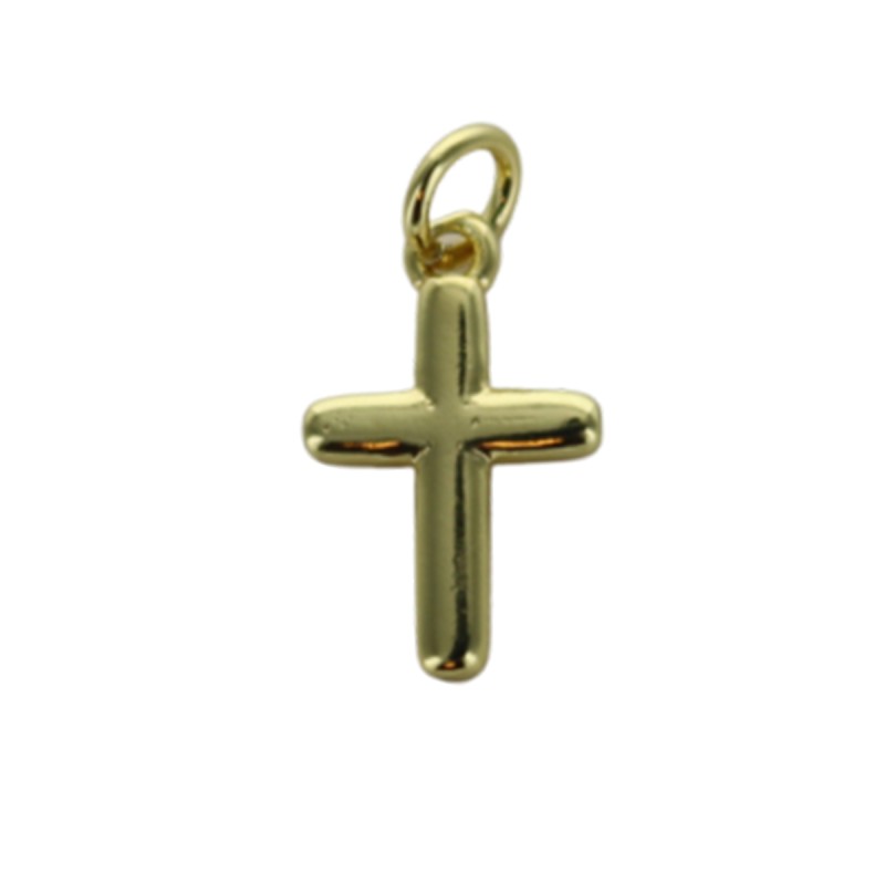 Croix de cou baton petit modele, doree superieur H. 1,2 cm.