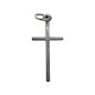Croix de cou baton plaquee platine H. 2,3 cm.