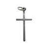Croix de cou baton plaquee platine H. 2,3 cm.