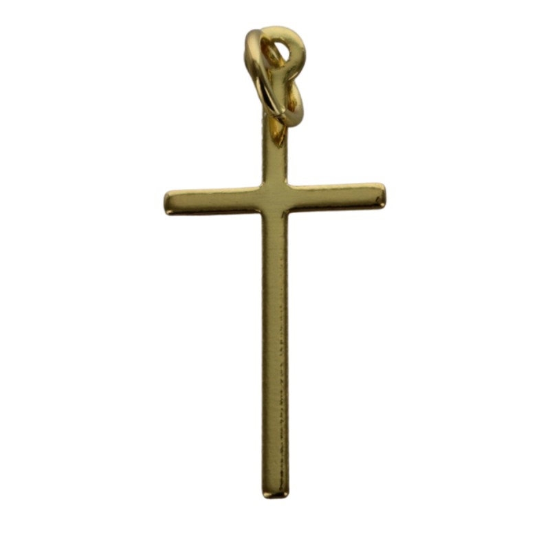 Croix de cou baton petit modele, doree superieur H. 2,3 cm.