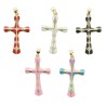 Croix de cou doree superieur emaillee, H. 3 cm. LOT DE 10 ASSORTIES