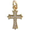 Croix de cou de forme baroque doree superieur avec zircons  H 1,4 cm