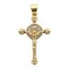 Croix de cou doree superieur en zirconium, avec Christ  H. 2,5 cm.