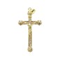 Croix de cou doree superieur style orthodoxe avec Christ et zircon H. 3,5 cm.