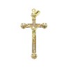 Croix de cou doree superieur style orthodoxe avec Christ et zircon H. 3,5 cm.
