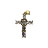 Croix de cou doree superieur avec zircon H. 2,7 cm.