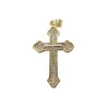 Croix de cou doree superieur orthodoxe centre croix avec zircon H. 3,2 cm.