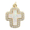 Croix de cou en laiton dore superieur avec strass hauteur, 1.6 cm. LOT DE 5 ASSORTIES.