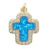Croix de cou en laiton dore superieur avec strass hauteur, 1.6 cm. LOT DE 5 ASSORTIES.