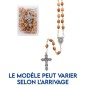 Chapelet en bois d'olivier, chaine et croix avec Christ, grains Ø 6 mm . Livré en boite.