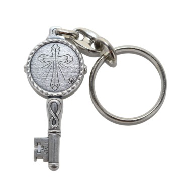 Porte-cles H. 5 cm en forme de cles. Plusieurs saints