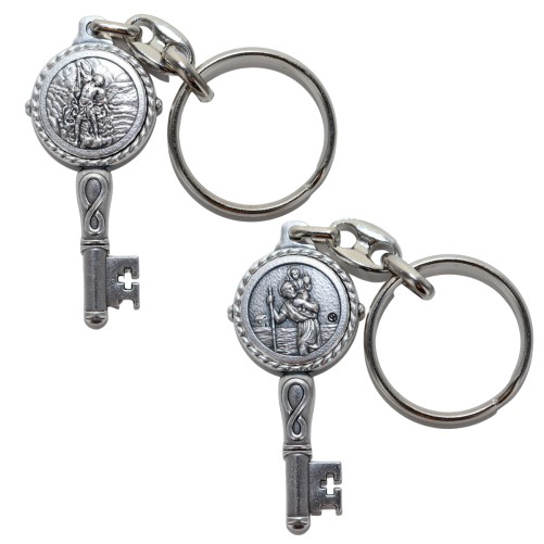 Porte-cles H. 5 cm en forme de cles. Plusieurs saints