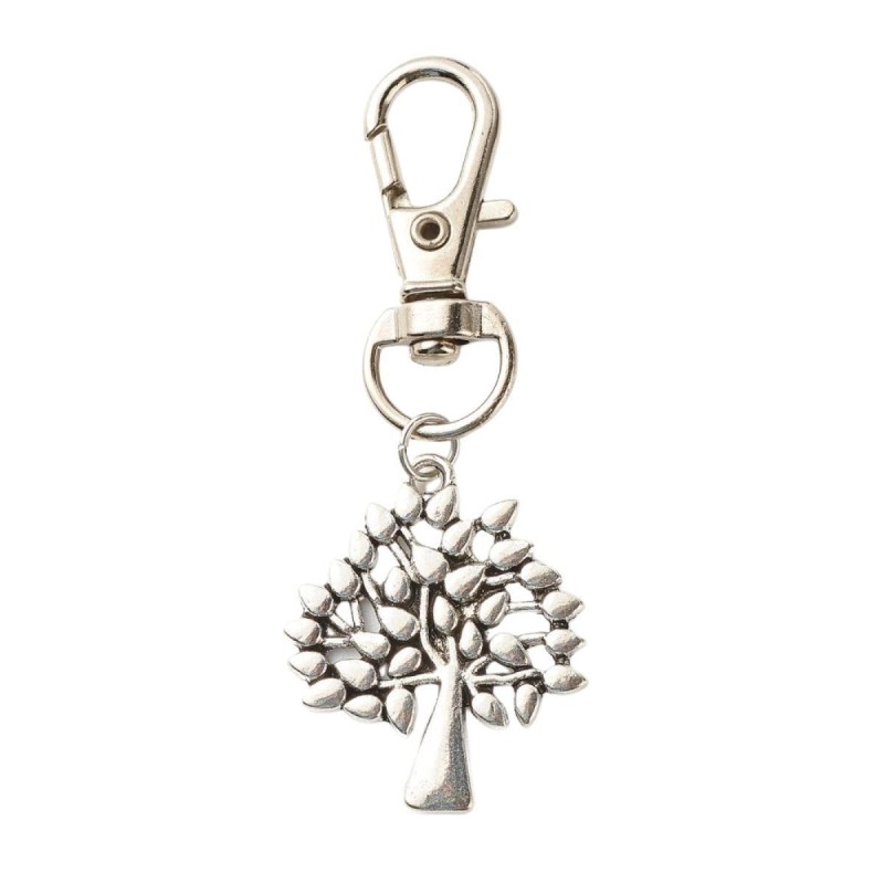 Porte-cles arbre de vie, avec fermoir mousqueton pivotant L. 6 cm.