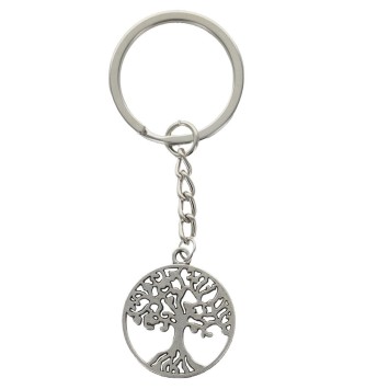 Porte-clés arbre de vie en métal   Ø 3 cm.