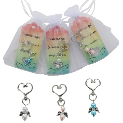 Lot de 3 porte-cles anges, couleurs assortis
