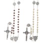 Chapelet de saint Benoît grains en bois Ø 3 mm sur chaîne avec fermoi et croix St Benoît, livré en boîte.