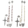 Chapelet de saint Benoît grains en bois Ø 3 mm sur chaîne avec fermoi et croix St Benoît, livré en boîte.