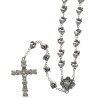 Chapelet métal de l'EX VOTO, grains Ø 8 mm sur chaine et croix avec Christ. Livré en boite.