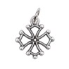 Croix de cou occitane en métal couleur argentée H. 1,5 cm.