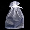 Pochette a chapelet nylon blanc H. 15 x 10 cm.