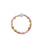 Bracelet sur élastique grains bois Ø 5 mm et grain bois tacheté Ø 5 mm avec médaille résine VM