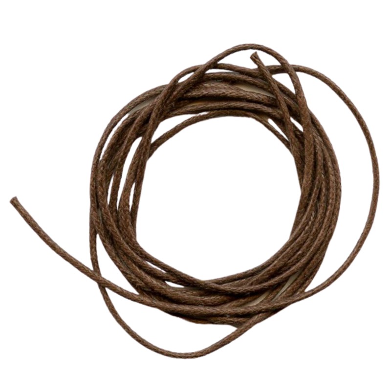 Cordon en cuir de couleur marron Ø 2 mm - longueur 80 cm.