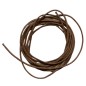 Cordon en cuir de couleur marron Ø 2 mm - longueur 80 cm.
