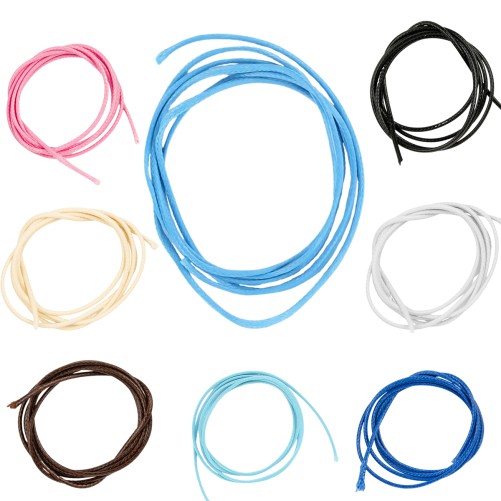 Cordon en polyester lissé de couleur Ø 1,5 mm - longueur 80 cm.