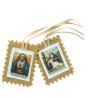 Scapulaire en tissus des 7 douleurs avec explications H. 4,5 x 5 cm. Livre en sachet individuel.