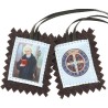 Scapulaire en tissus de saint Benoit avec explication H. 4,5 x 5 cm. Livre en sachet individuel.