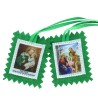 Scapulaire en tissus de saint Joseph avec explication H. 4,5 x 5 cm. Sachet individuel.