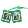 Scapulaire en tissus de saint Joseph avec explication H. 4,5 x 5 cm. Sachet individuel.