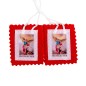 Scapulaire en tissus de saint Michel H. 4,5 x 5 cm avec cordon blanc. Livre en sachet individuel.