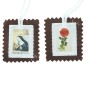 Scapulaire en tissus de sainte Rita H. 4,5 x 5 cm avec cordon blanc. Livre en sachet individuel.