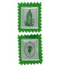 Scapulaire Vert en tissus du Cœur Immaculé de Marie avec explication H. 4.5 cm x 5 cm cordon vert Livre en sachet