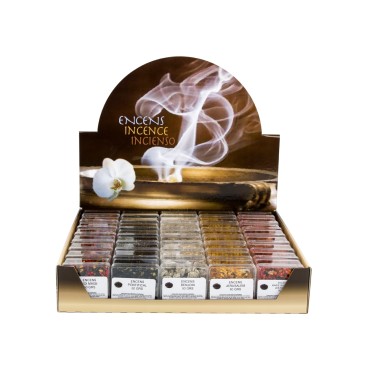 Coffret présentoir de 40 boîtes de 50 grammes d'encens assortis