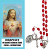 Chapelet de dévotion du sacre cœur de Jésus avec notice explicative, livre en sachet individuel.
