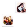Plaque auto H. 3 cm en resine serigraphiee avec image de saints.