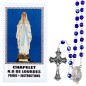 Chapelet de dévotion de Notre-Dame de Lourdes avec notice explicative, livre en sachet individuel.