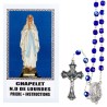 Chapelet de dévotion de Notre-Dame de Lourdes avec notice explicative, livre en sachet individuel.