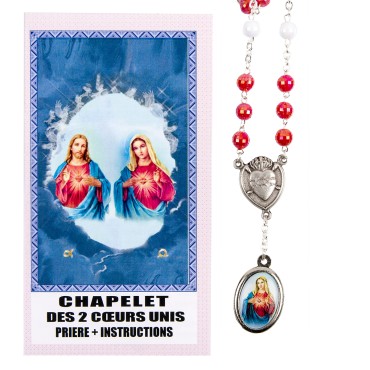 Couronne de dévotion des cœurs unis avec notice explicative, livre en sachet individuel.