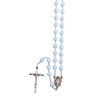 Chapelet sur chaine indécrochable, grains en plastique ronds Ø 7 mm, croix avec Christ.
