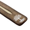Brûle-encens en bois pour bâtonnets, décor arbre de vie imprimé, 26 × 3,5 cm. Boîte de 4.