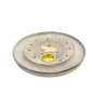 Brûle-encens rond en bois style brûlé avec éléphant, pour bâtonnets ou cônes, Ø 10 cm. Boîte de 2.