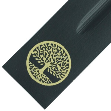 Brûle-encens en aluminium avec arbre de vie, 28 cm, pour bâtonnets. Boîte de 4.