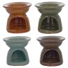 Brule parfum en ceramique decor en relief. H 6.50 cm Ø 7 cm. Boite presentoir de 20 pieces couleurs assorties.