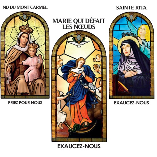 Autocollant Transparent vitrail sans prière de saint H. 5,1 x 3,1 cm pour veilleuse 20/24 heures