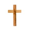 Croix de cou en bois d olivier de Jerusalem H. 4 cm avec cordon 70 cm.