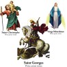 Autocollant Transparent detoure de saint sans priere H. 10.5 x 6.5 cm pour bougie de neuvaine.